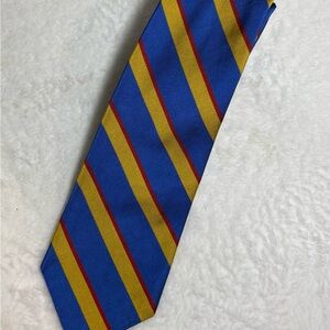 Polo Ralph Lauren Men's Blue Yellow Red Striped Silk Tie